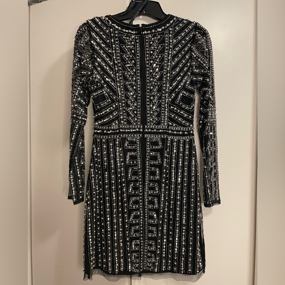 Gianni Bini Black Beaded Long Sleeved Dress Size 4 - Picture 2 of 3